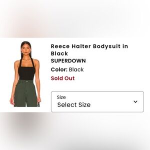 superdown Reece Halter Bodysuit in Black. Never worn. With tags.